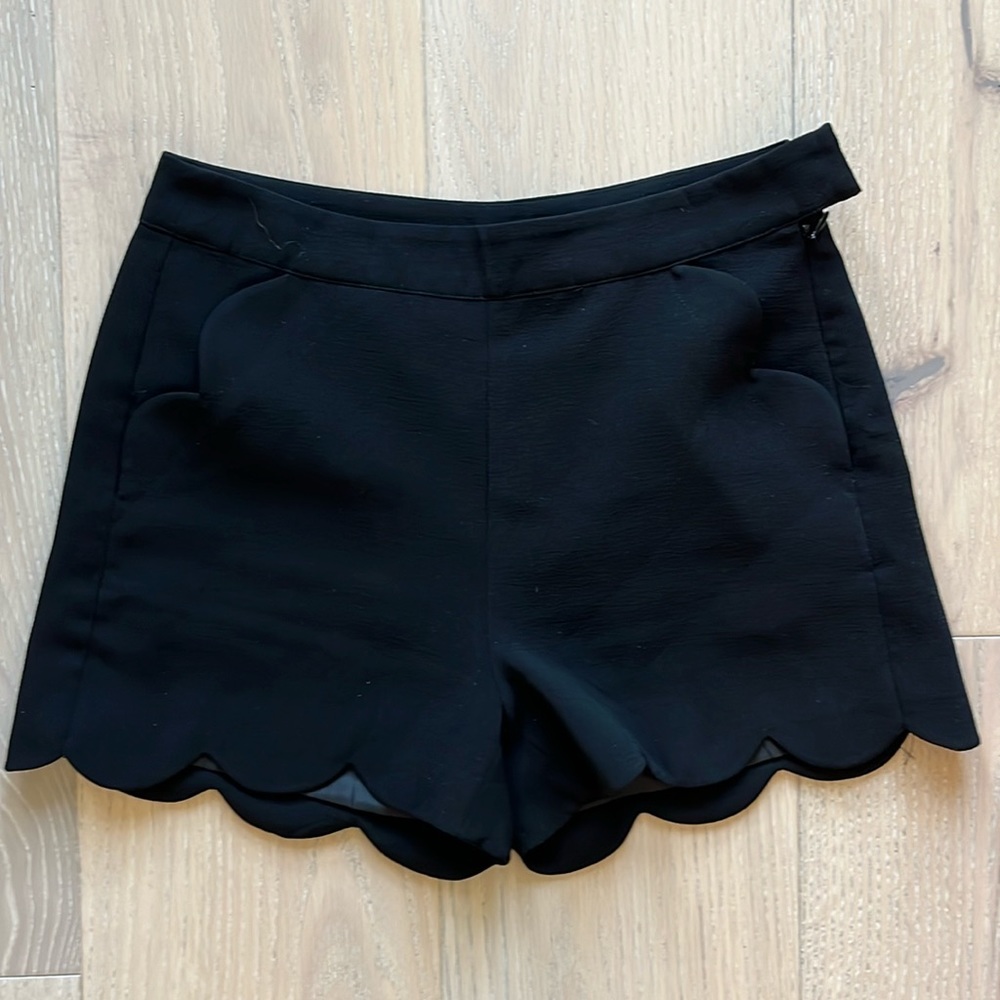 Topshop Black Scallop Trim Shorts